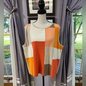 Vintage Designer Woman Original Color Block Sweater Vest